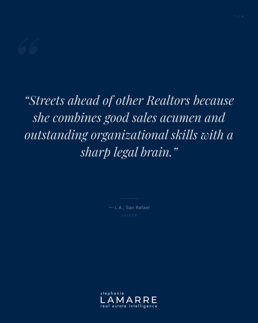 Client testimonial