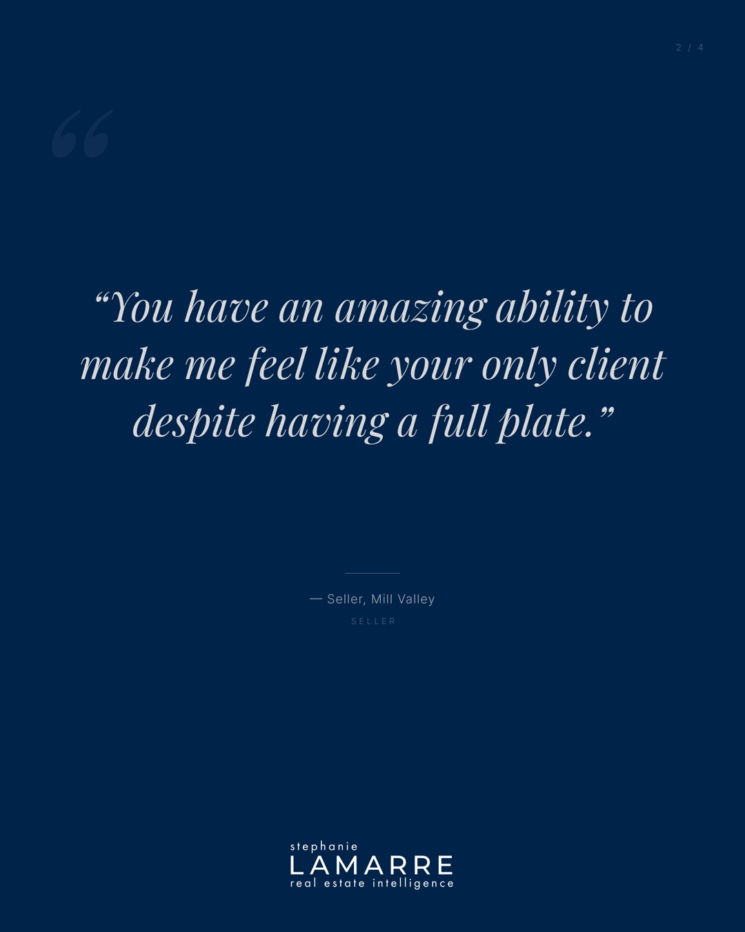 Client testimonial