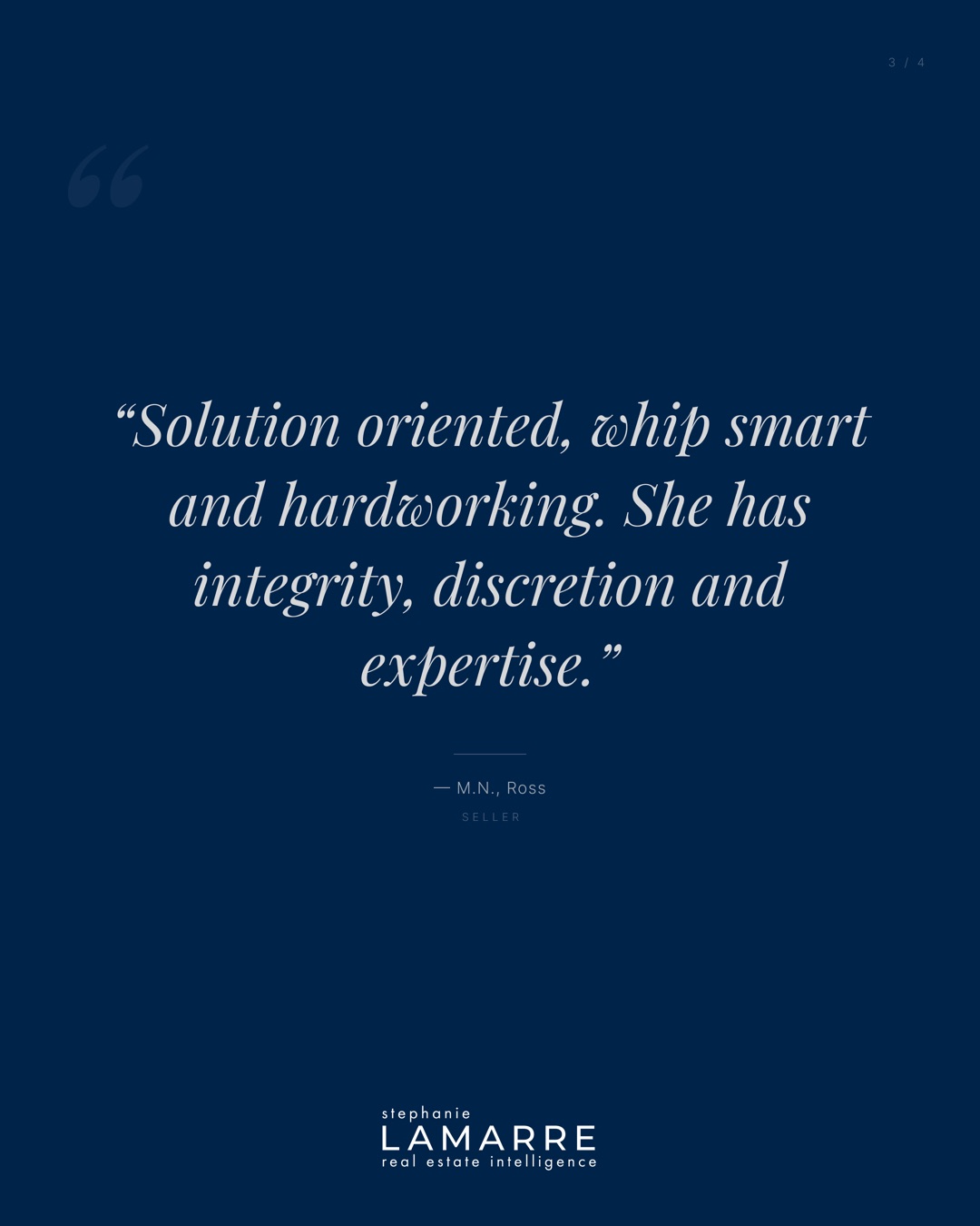 Client testimonial