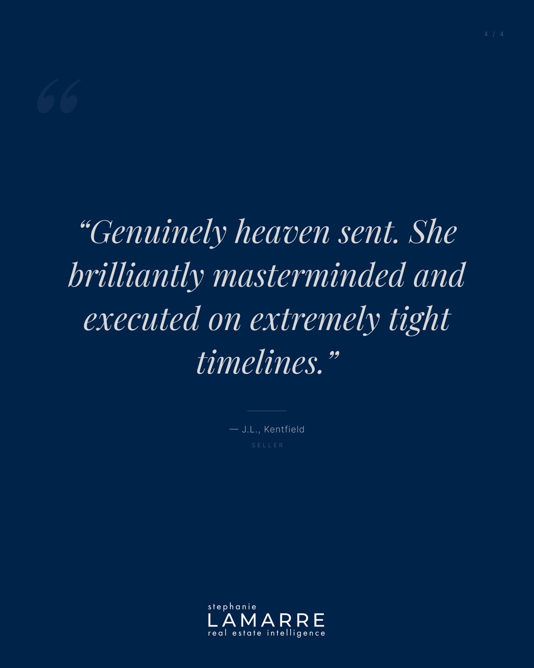 Client testimonial